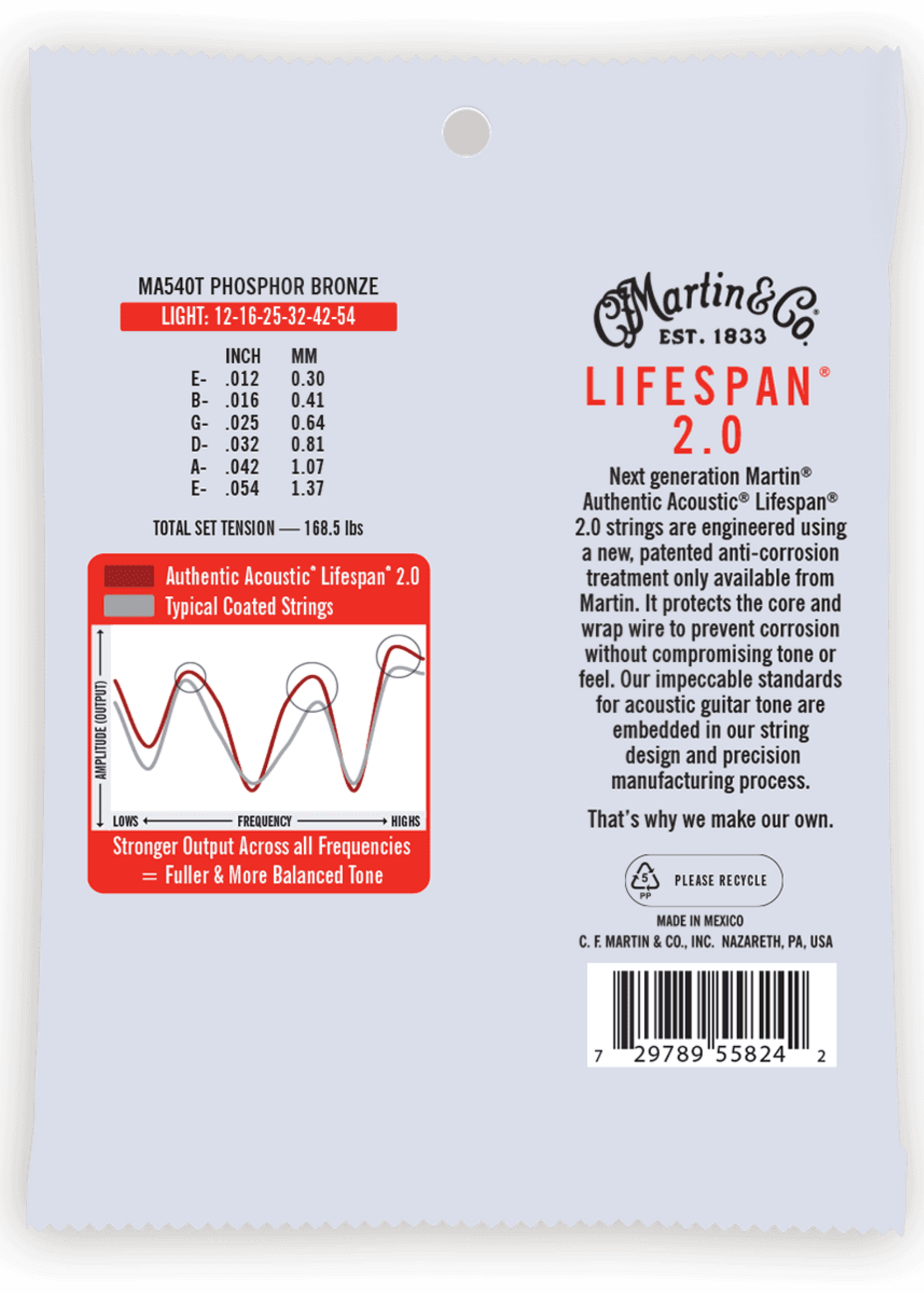 C.F MARTIN & CO Martin MA540T Authentic Treated Light - 92/8 Phosphor Bronze