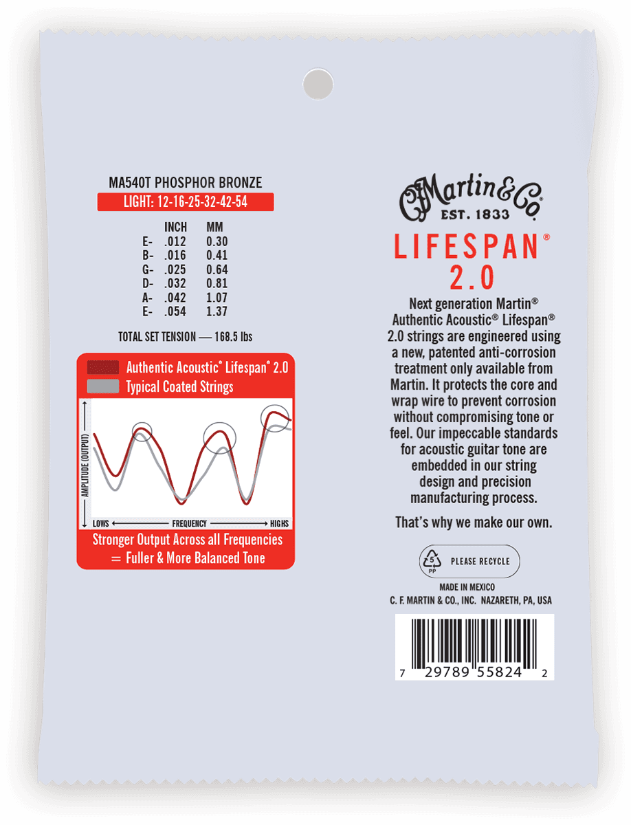 Martin MA540T Authentic Treated Light - 92/8 Phosphor Bronze