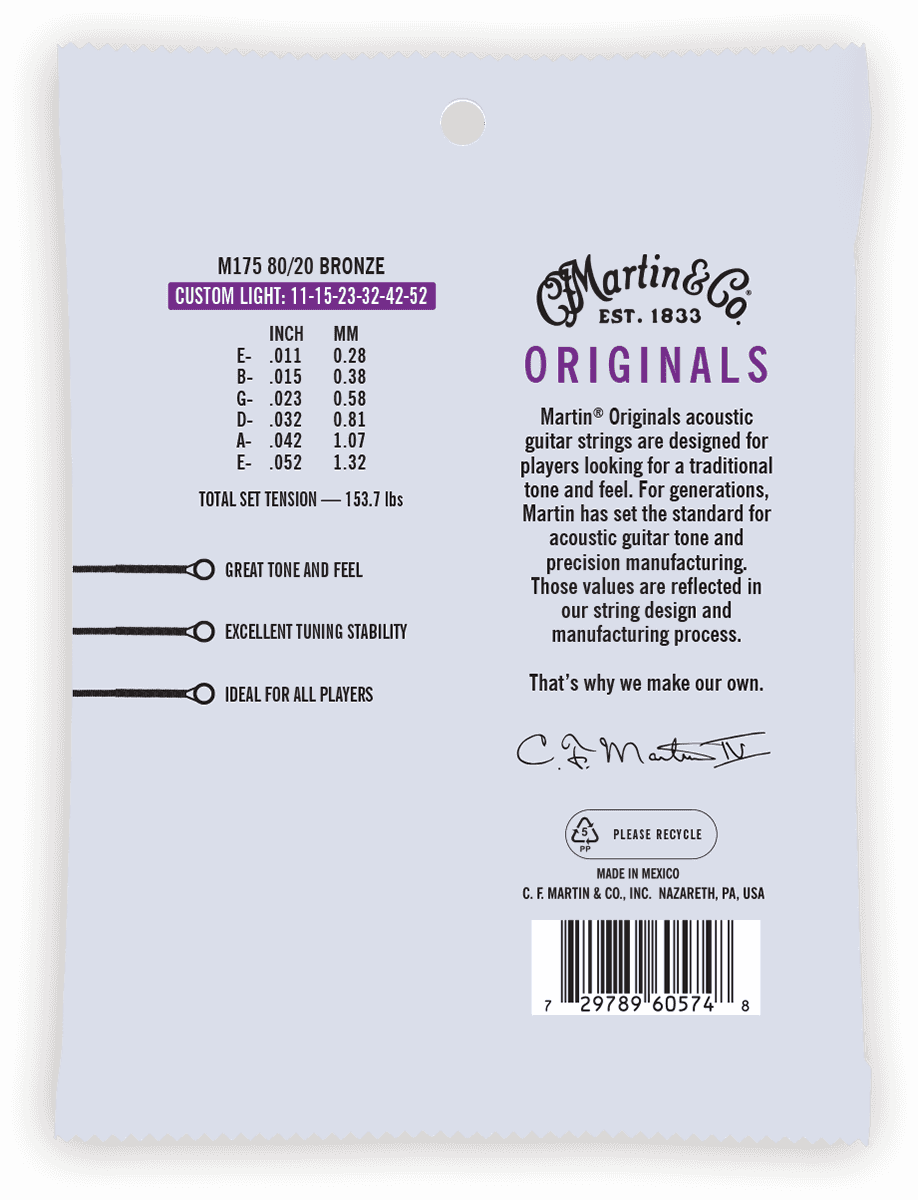 Martin M175 Originals Custom Light - 80/20 Bronze