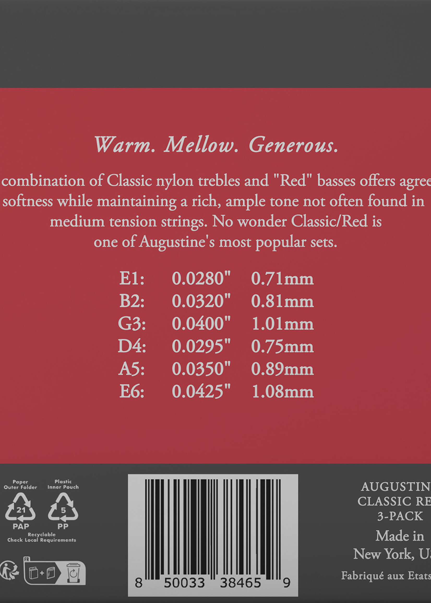 Augustine Augustine Classic Red Snaren voor Klassieke Gitaar (Normal/Medium Tension)