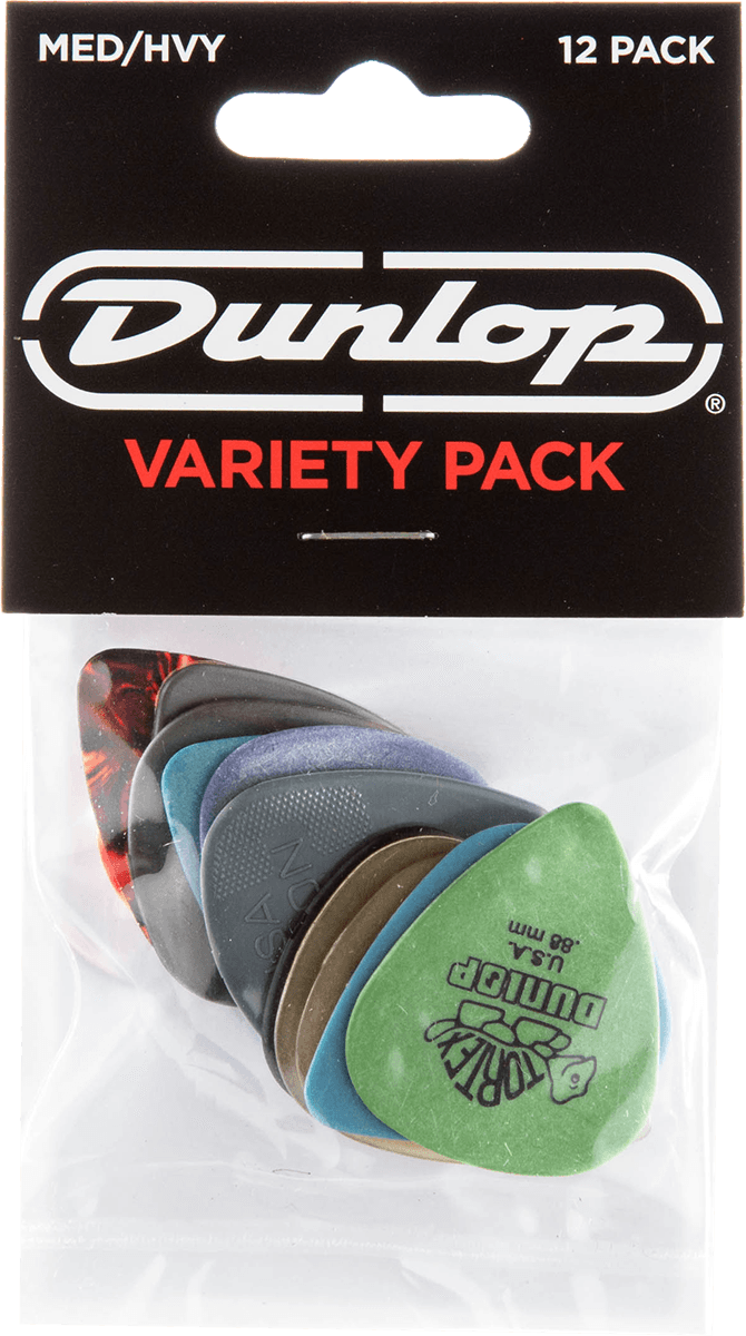 Dunlop PVP102 Plectrum Variety Pack Medium/Heavy (12 stuks)