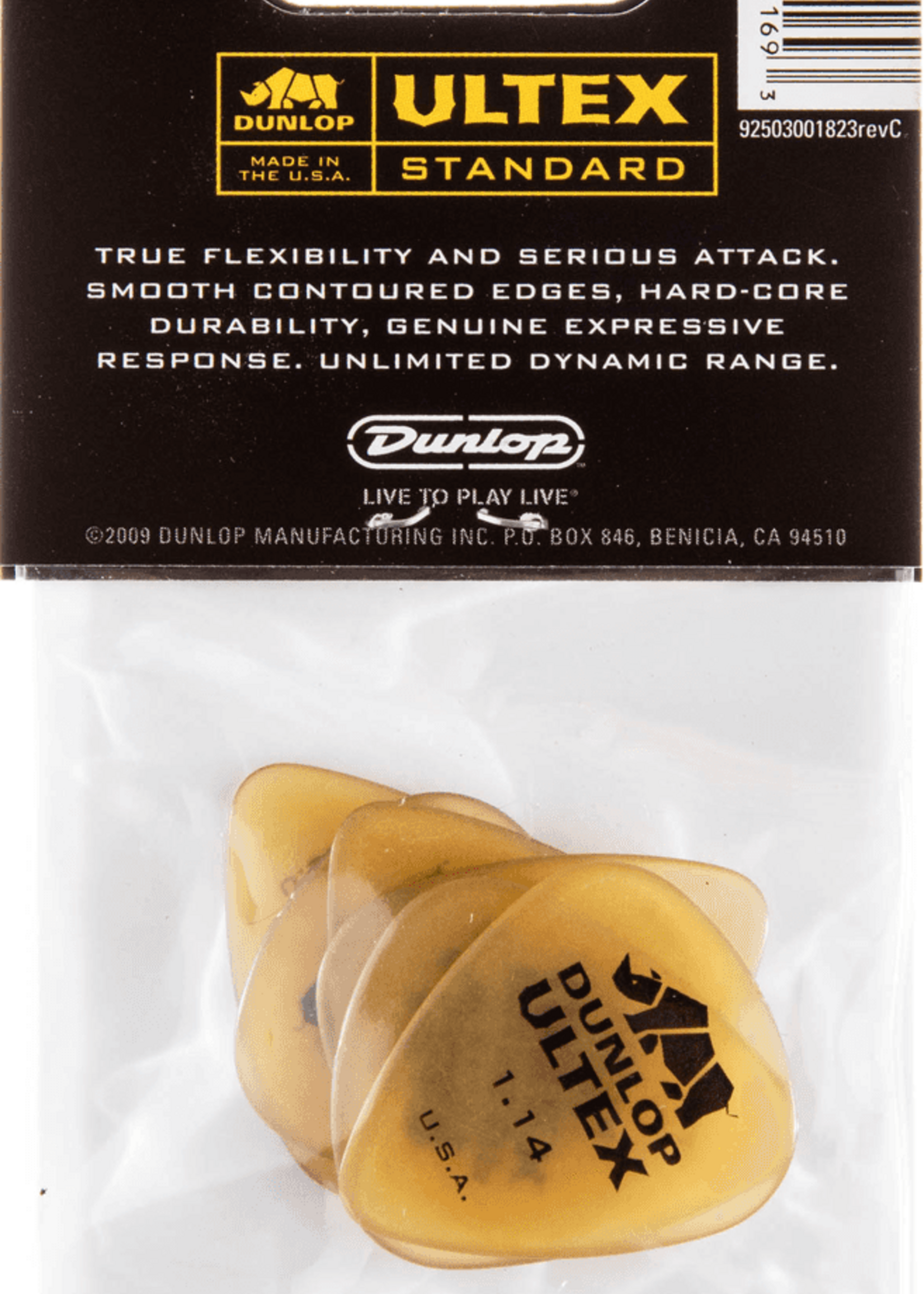 Dunlop Dunlop 427P114 Ultex Sharp Player's Pack Plectrum 1.14 mm (6 stuks)