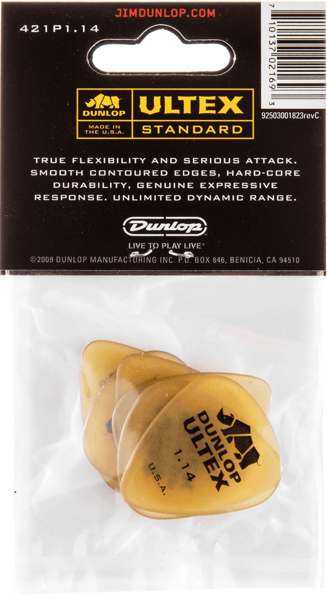 Dunlop 427P114 Ultex Sharp Player's Pack Plectrum 1.14 mm (6 stuks)