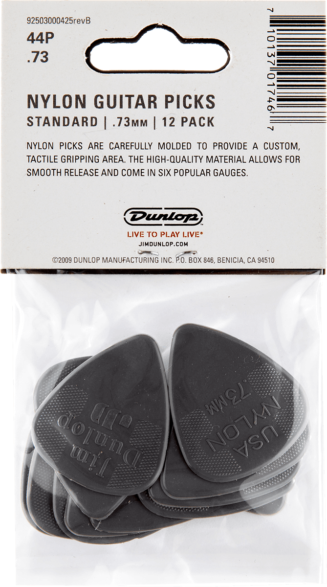 Dunlop 44P073 Nylon Standard Player's Pack Plectrum 0.73 mm (12 stuks)