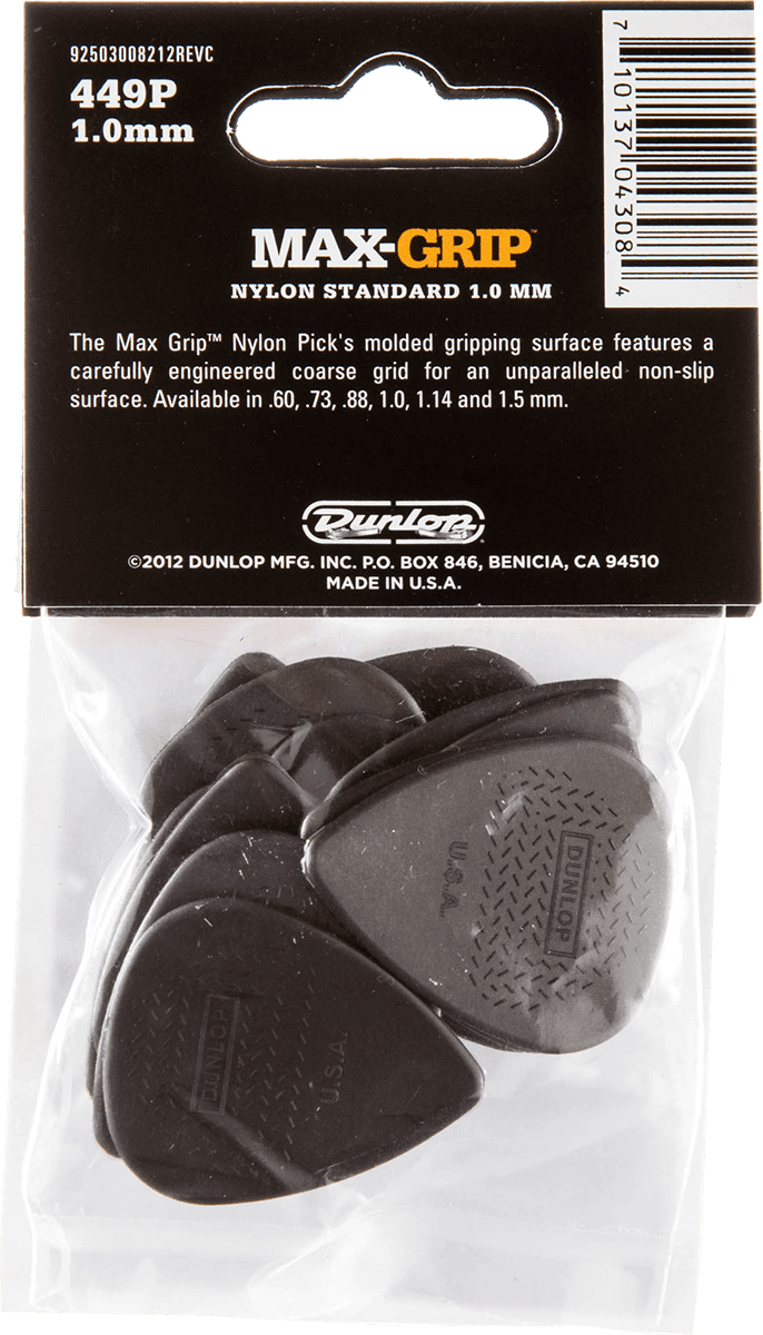 Dunlop 449P100 Max Grip Standard Player's Pack Plectrum 1.00 mm (12 stuks)