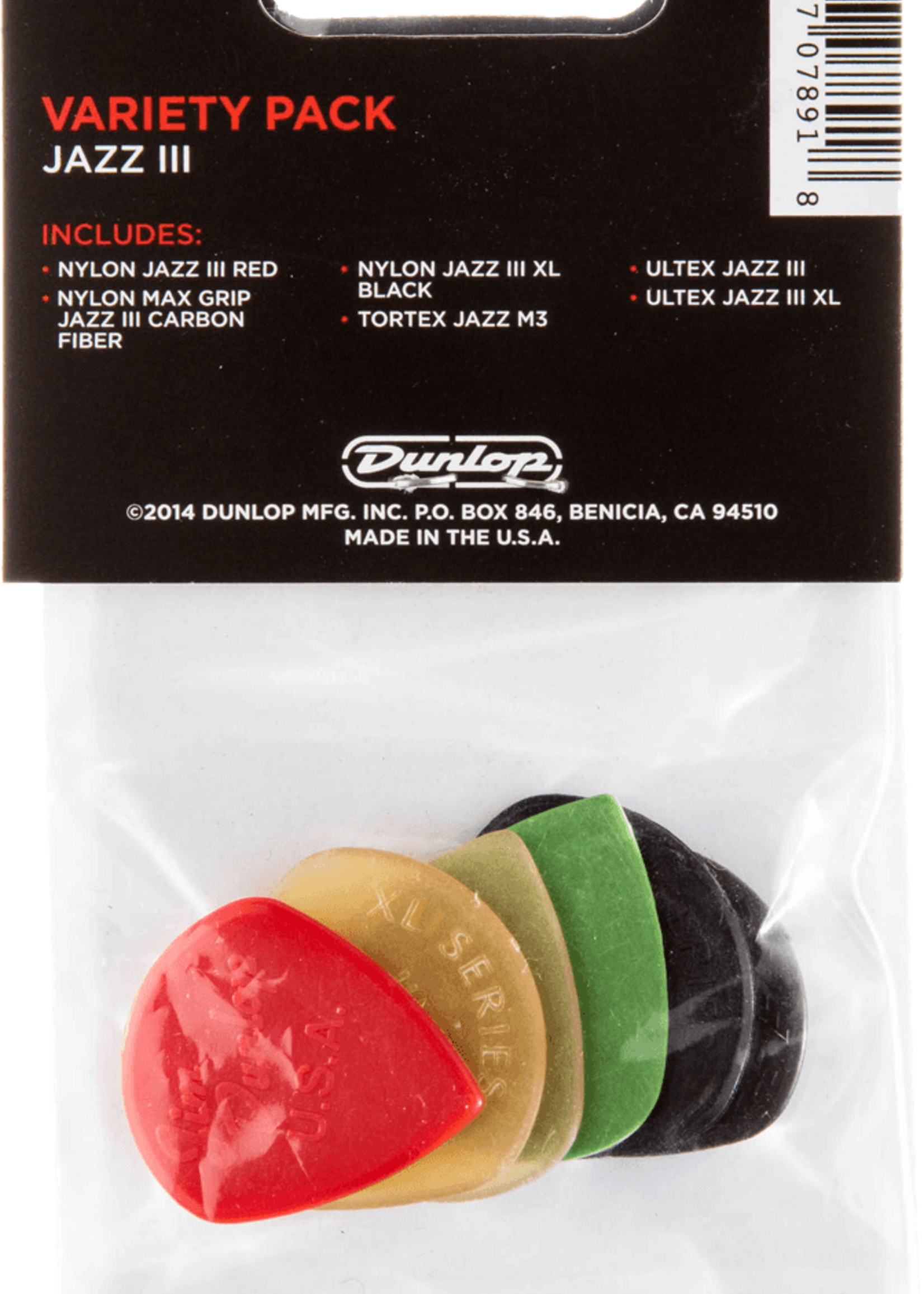 Dunlop Dunlop PVP101 Jazz III Variety Pack Plectrum (6 stuks)