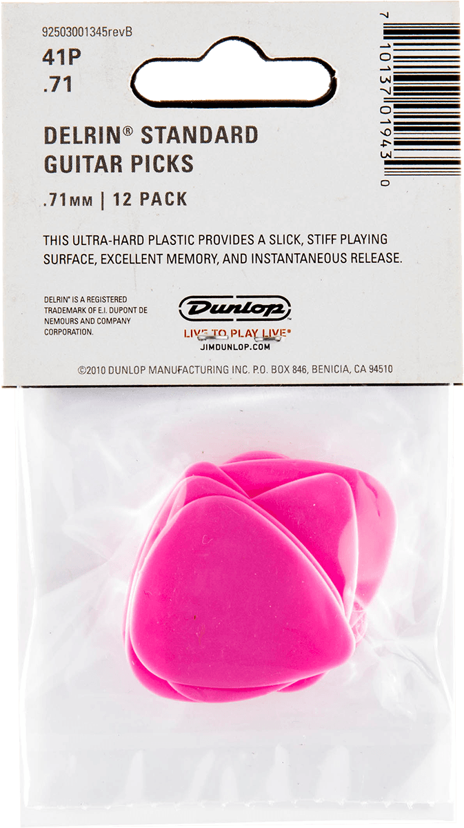Dunlop 41R71 Delrin 500 Standard Player's Pack Plectrum 0.71 mm (12 stuks)
