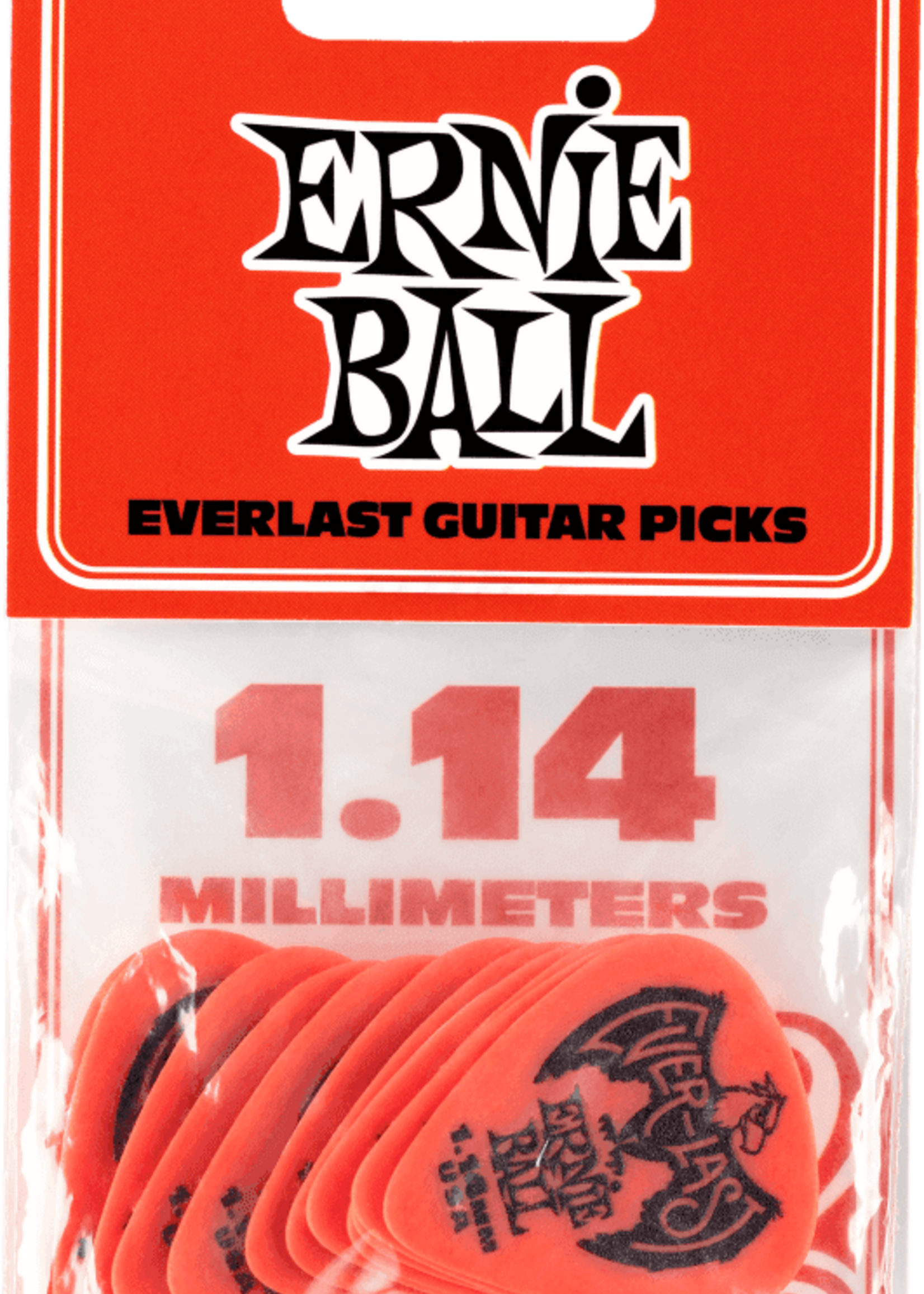 Ernie Ball Ernie Ball Everlast Plectrum 1.14mm Rood (12 stuks, EB 9194)