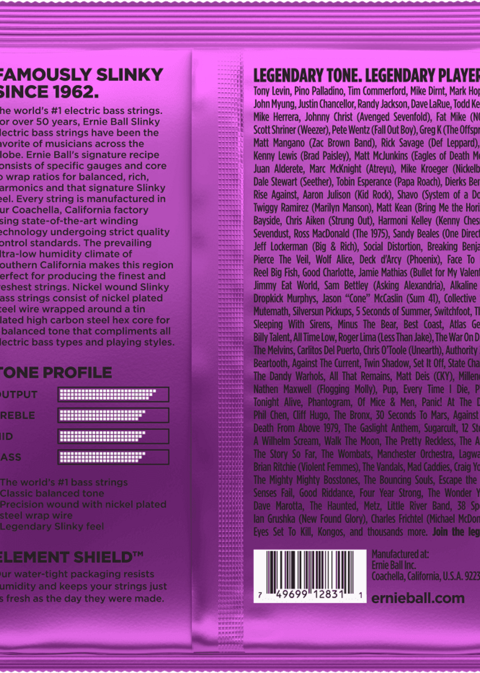 Ernie Ball Ernie Ball Power Slinky Nickel Wound 55-110 Bassnaren (EB2831)