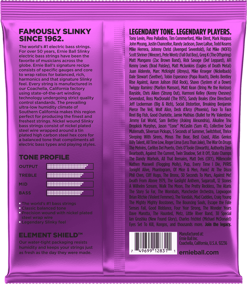 Ernie Ball Power Slinky Nickel Wound 55-110 Bassnaren (EB2831)