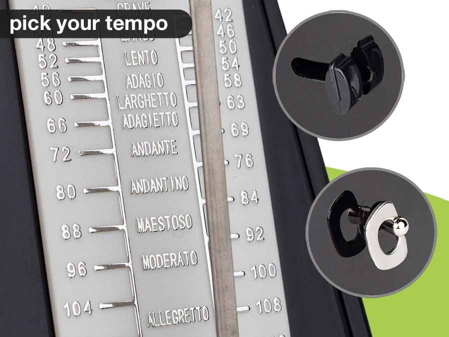 Boston Analoge Metronoom Met Bel Zwart