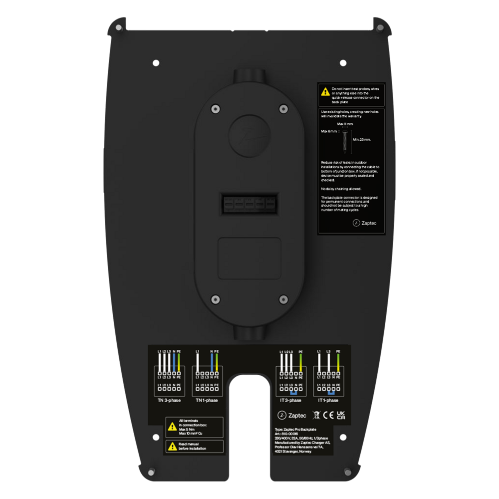 Zaptec Zaptec Pro laadpaal 22 kW met contactdoos, MID en backplate