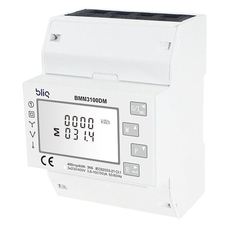 Bliq Bliq Accessory Energy Meter, BMM3100DM-MID, three-phase, direct (inline) kWh meter Bliq Bliq Accessory Energy Meter, BMM3100DM-MID, three-phase, direct (inline) kWh meter