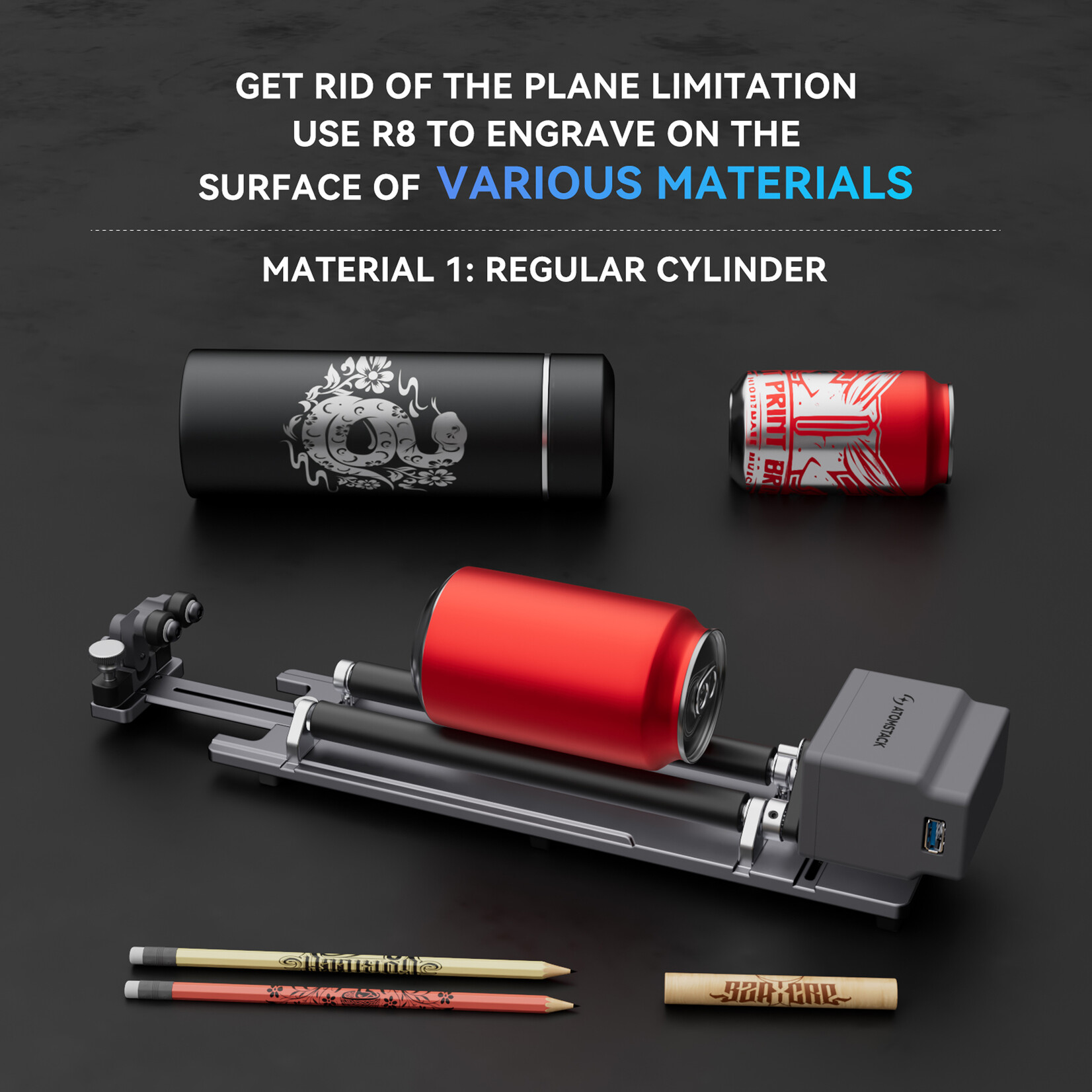 AtomStack R6 Rotary Roller
