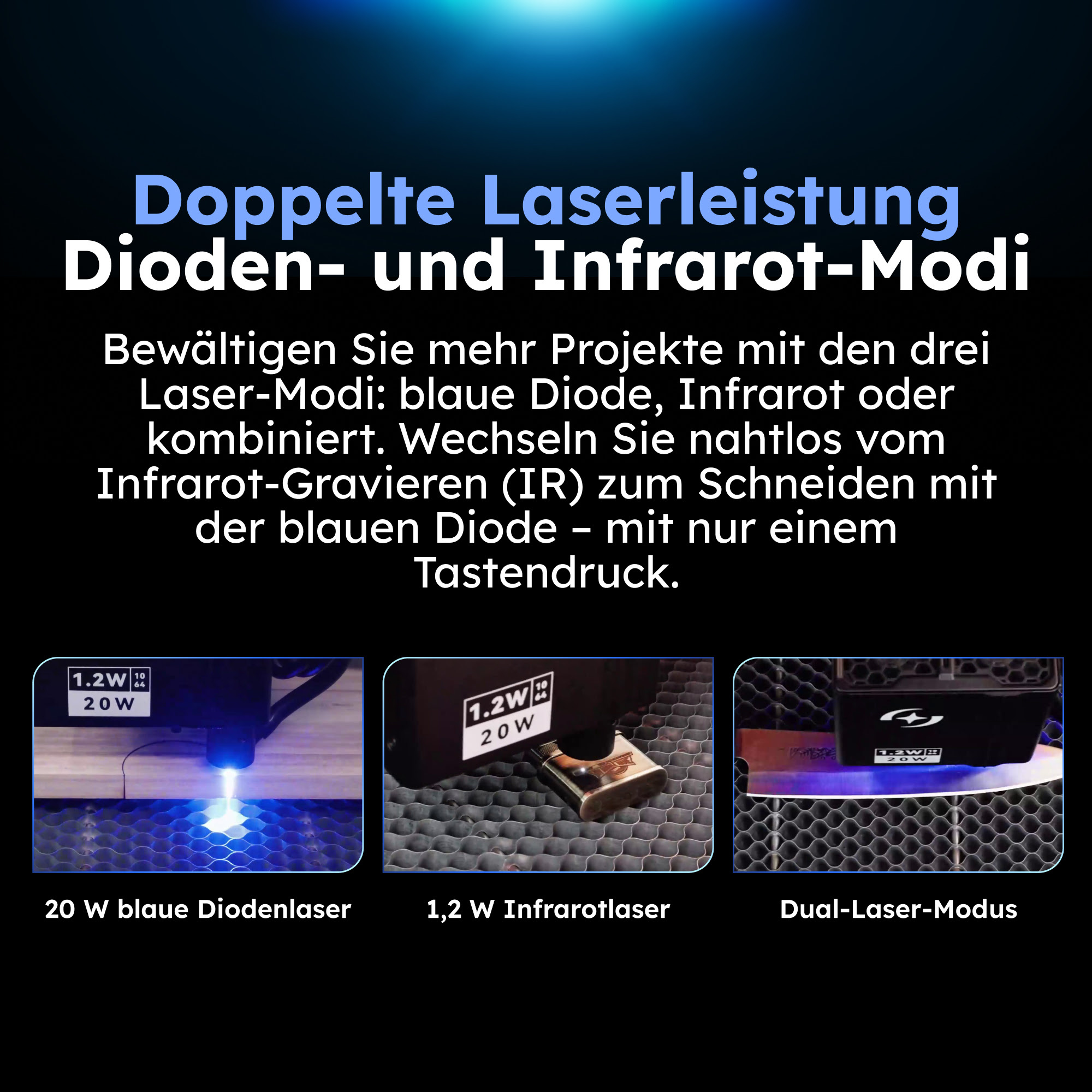 AtomStack Kraft Doppel-Laserschneider