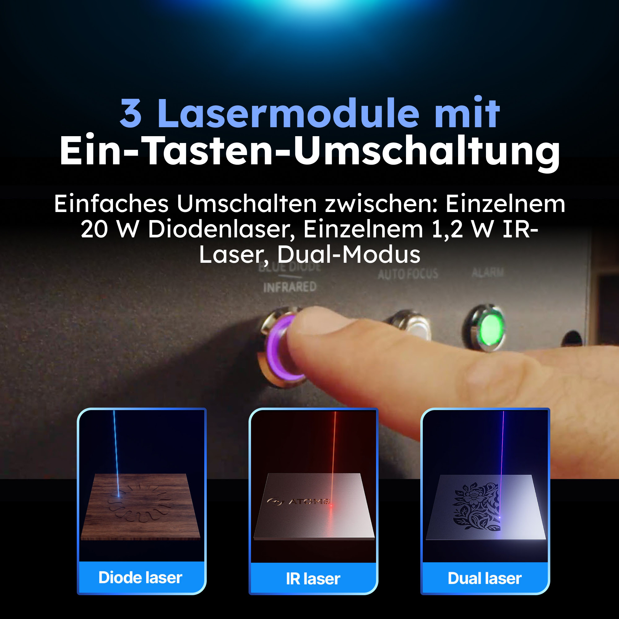 AtomStack Kraft Doppel-Laserschneider