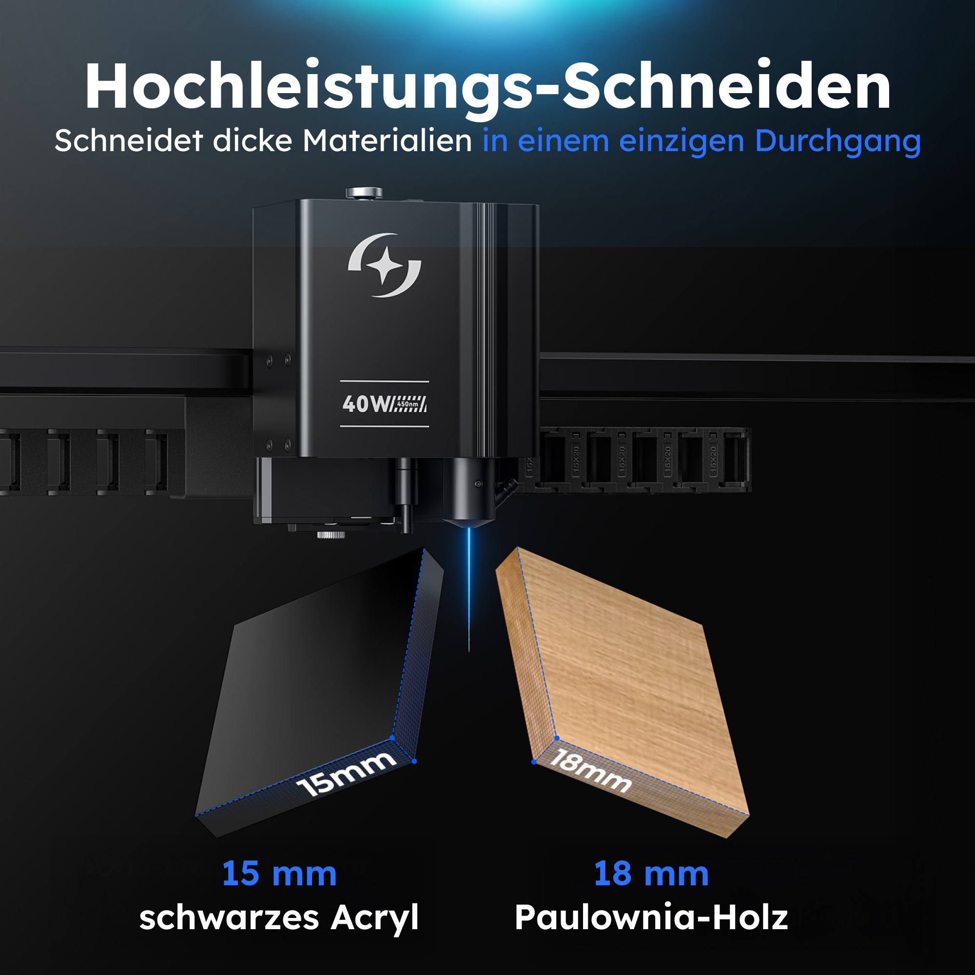 AtomStack Kraft 40 W Diodenlaserschneider