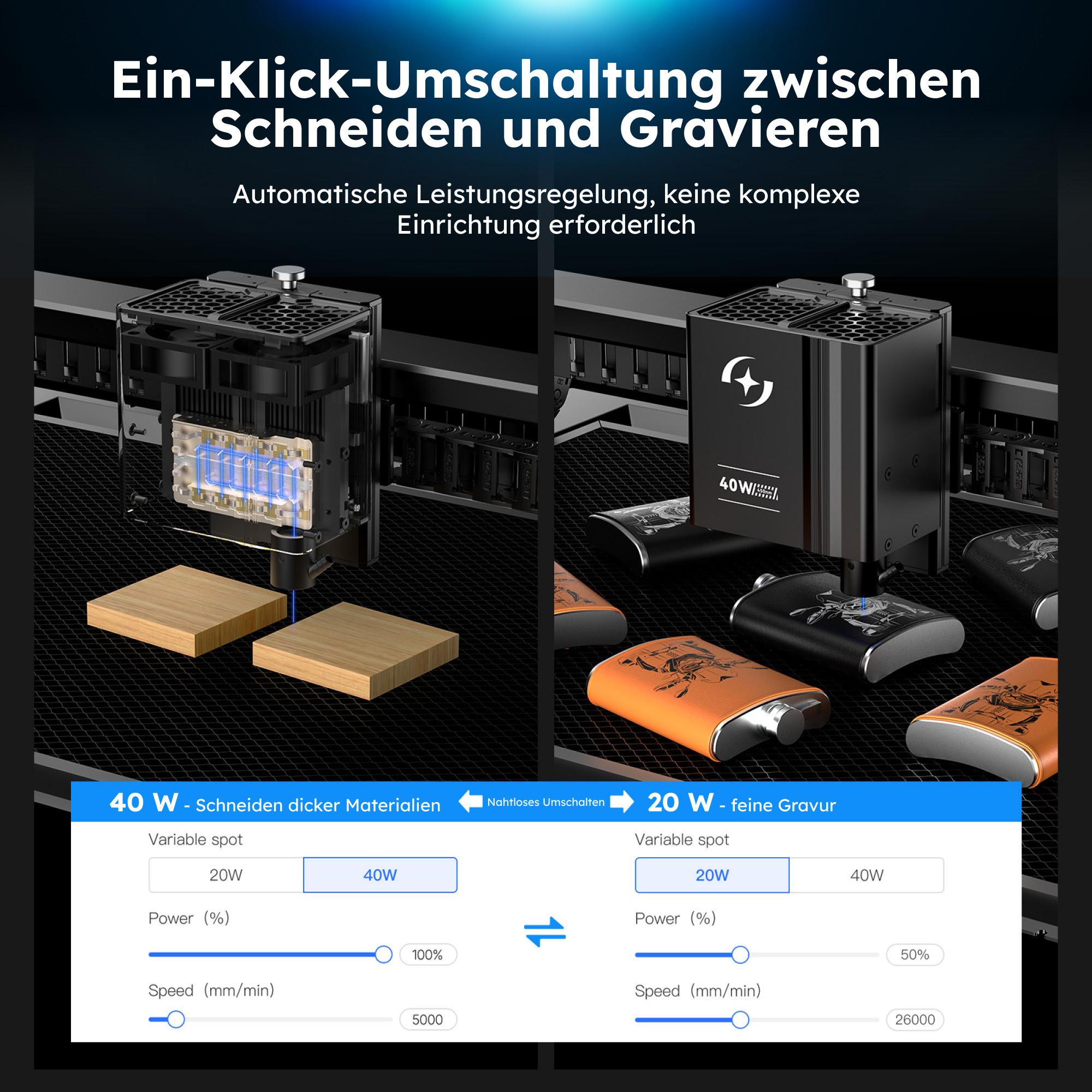 AtomStack Kraft 40 W Diodenlaserschneider
