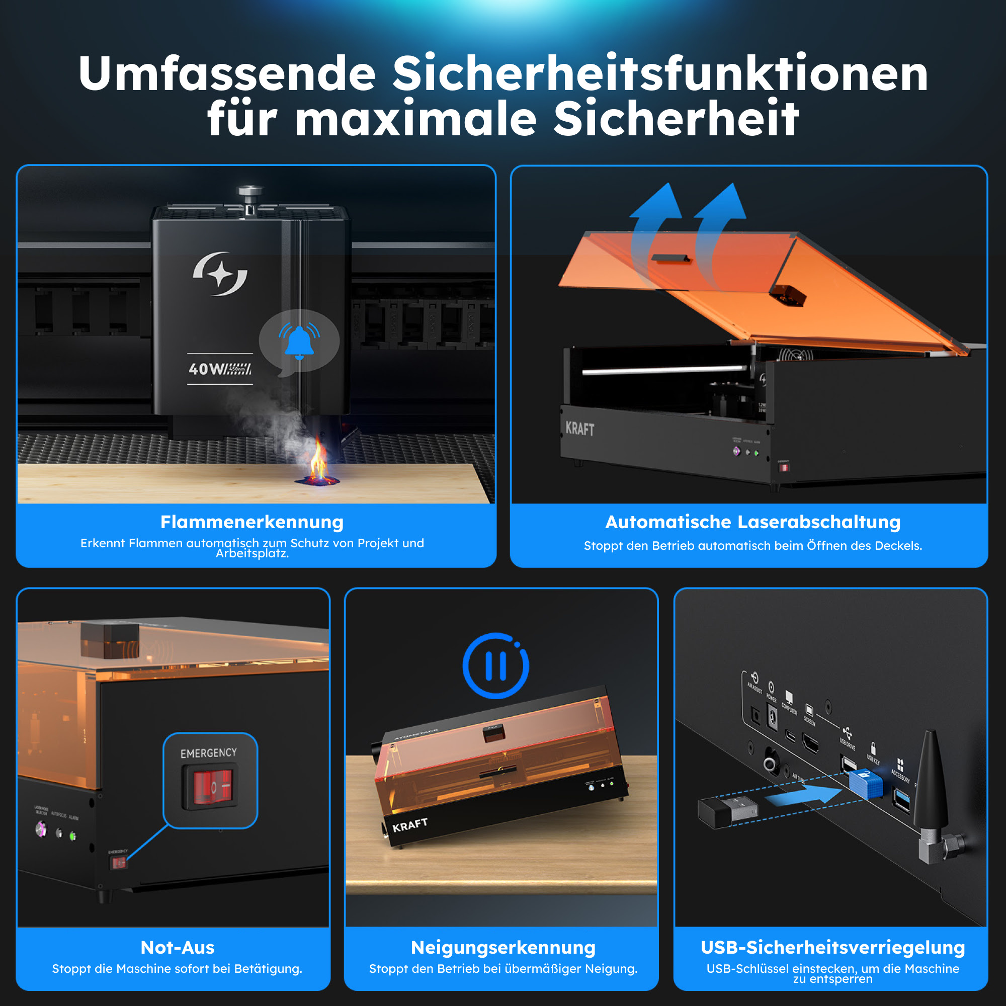 AtomStack Kraft 40 W Diodenlaserschneider