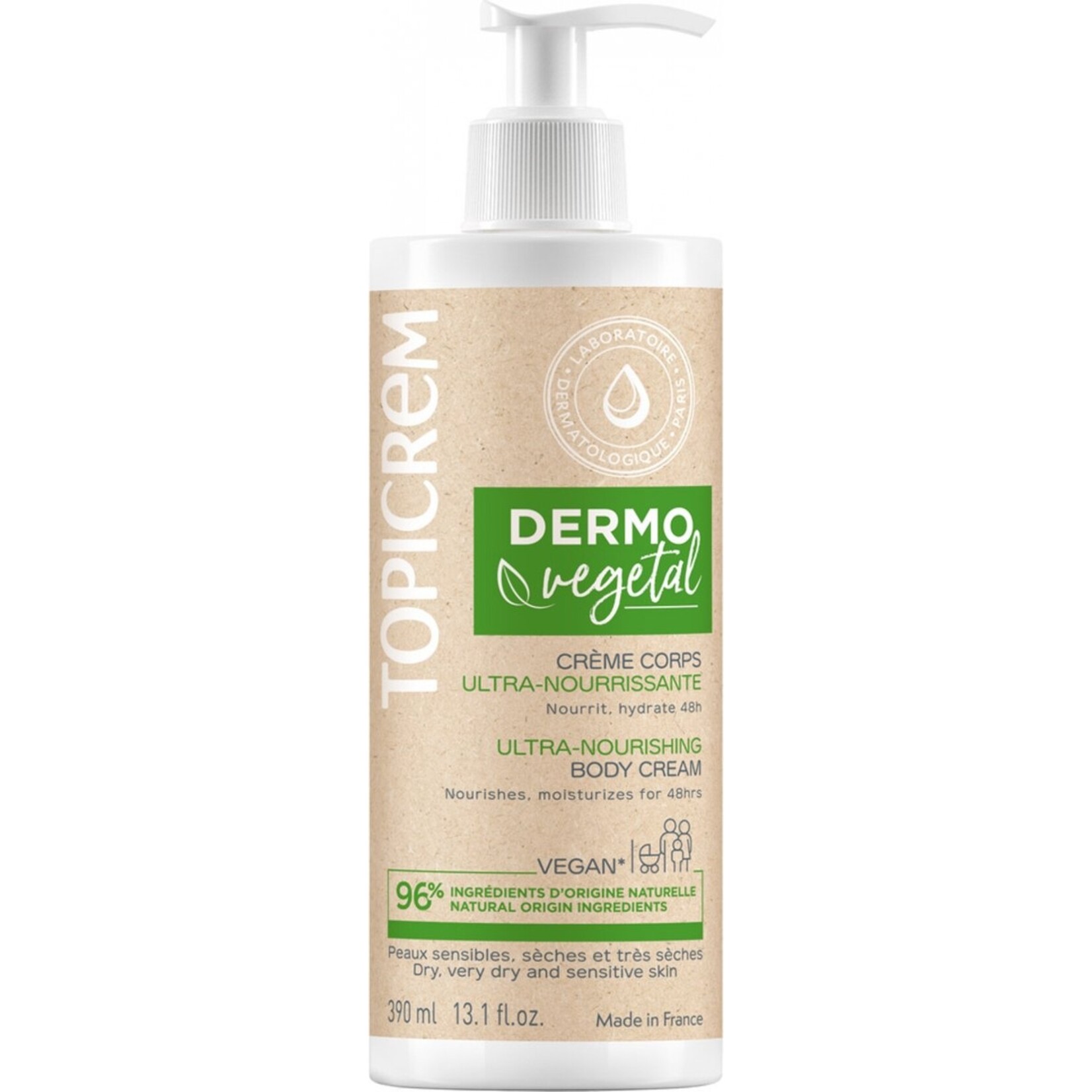 TOPICREM TOPICREM DERMOVEGETAL ULTRAVOEDENDE LICHAAMSCR 390ML