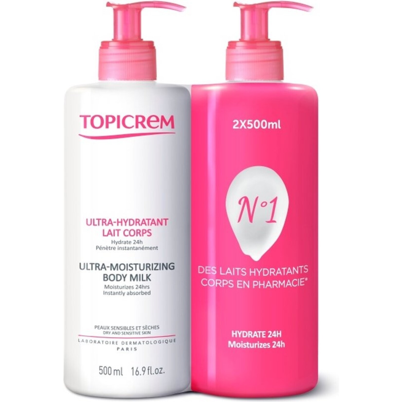 TOPICREM Ultra-Moisturizing Body Milk – 2 x 500ml