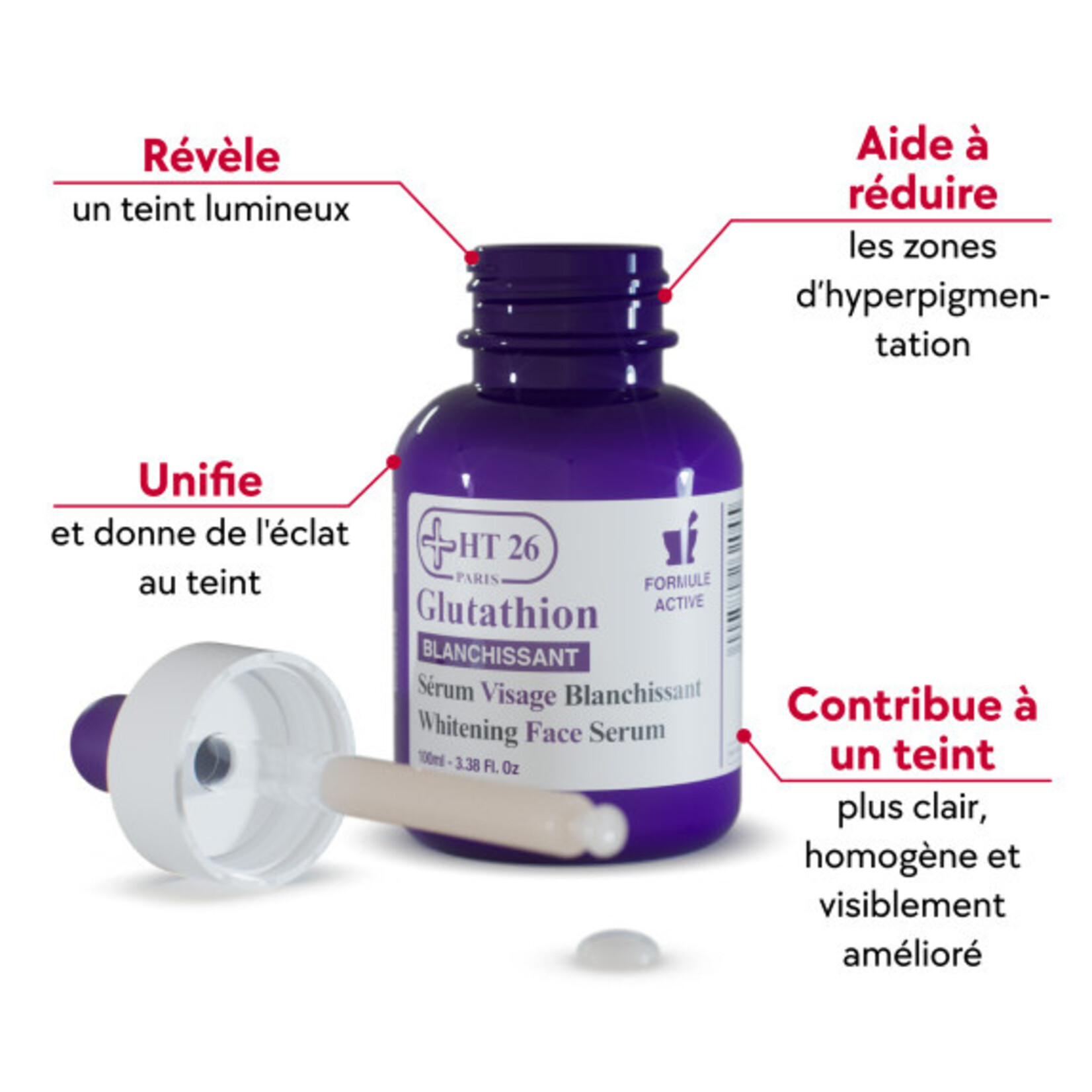 HT26 Paris Glutathione Whitening Face Serum - 100ml