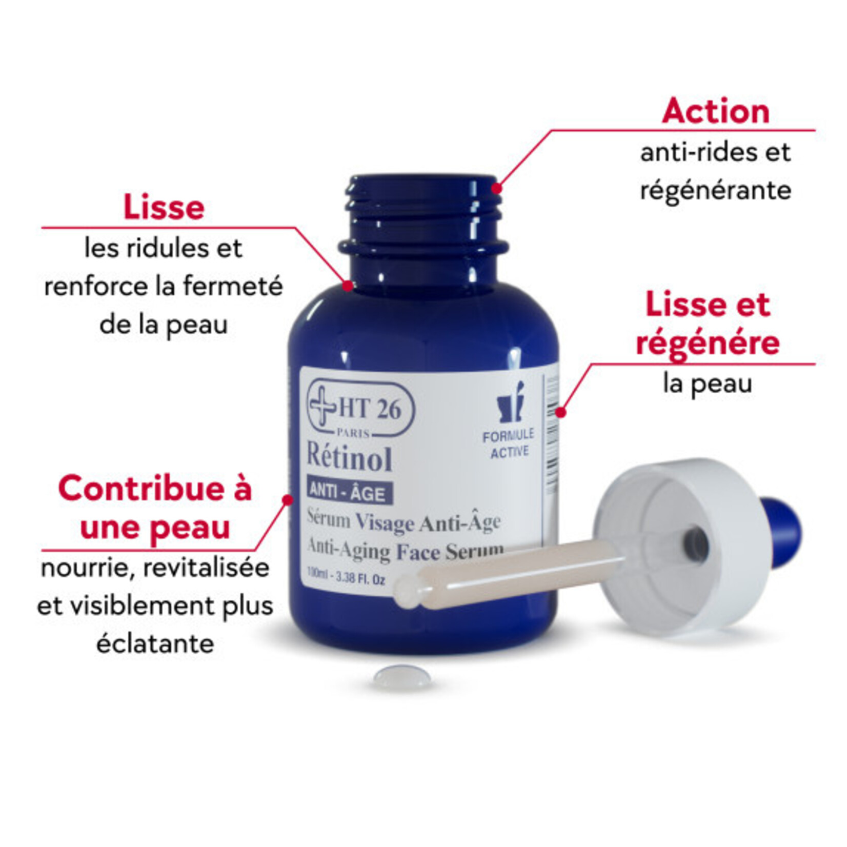 HT26 Paris Retinol Anti-Aging Face Serum - 100ml