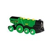 GROTE GROENE LOCOMOTIEF OP BATTERIJEN