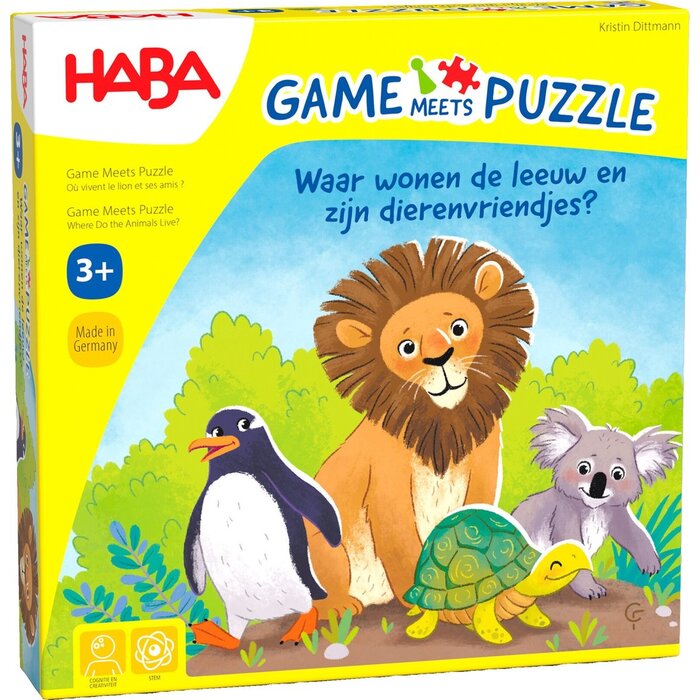 Haba Game meets Puzzle - Waar wonen de leeuw en zijn dierenvriendjes?