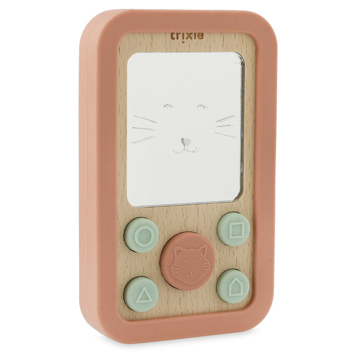 Trixie HOUTEN BABY TELEFOON MET SILICONEN - MRS. CAT