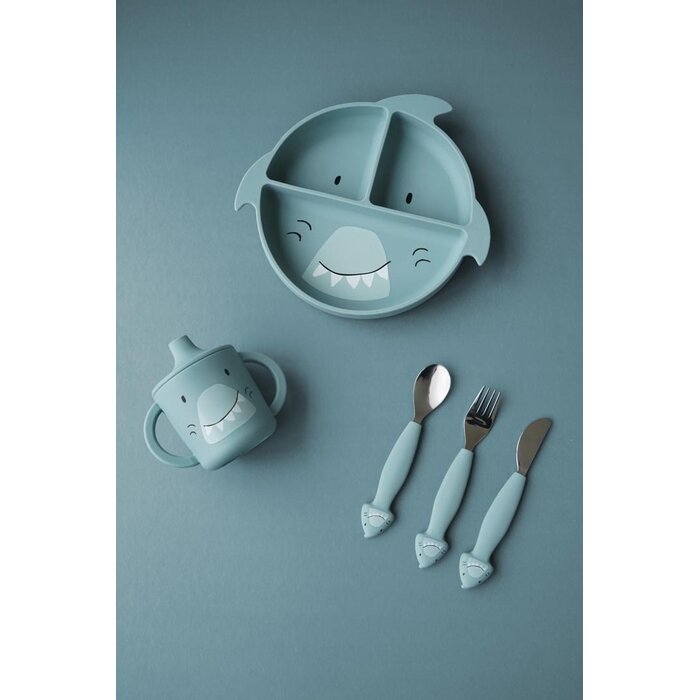 Trixie SILICONEN BORD MET VAKJES EN ZUIGNAP - MR. SHARK