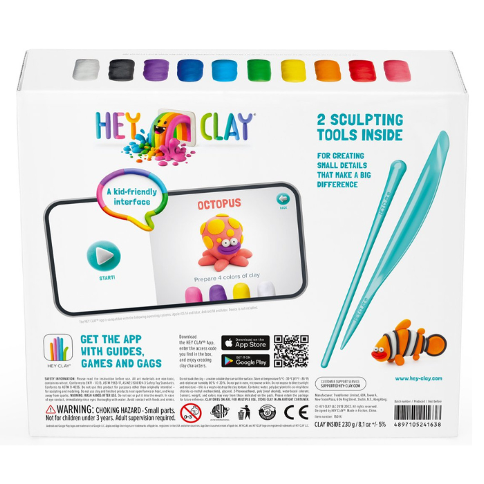 Hey Clay Hey Clay - Interactieve boetseerklei - Ocean - 15 potjes