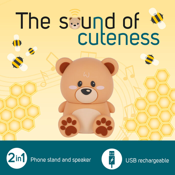 Legami Draadloze speaker - GSM houder - The sound of cuteness - Teddy Bear