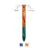 TWO-COLOUR BALLPOINT PEN - CLICK&CLACK - TIGER
