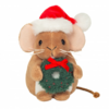 Knuffel - Christmas mouse with wreath (11cm)
