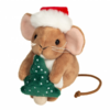 Knuffel - Christmas mouse with tree (11cm)