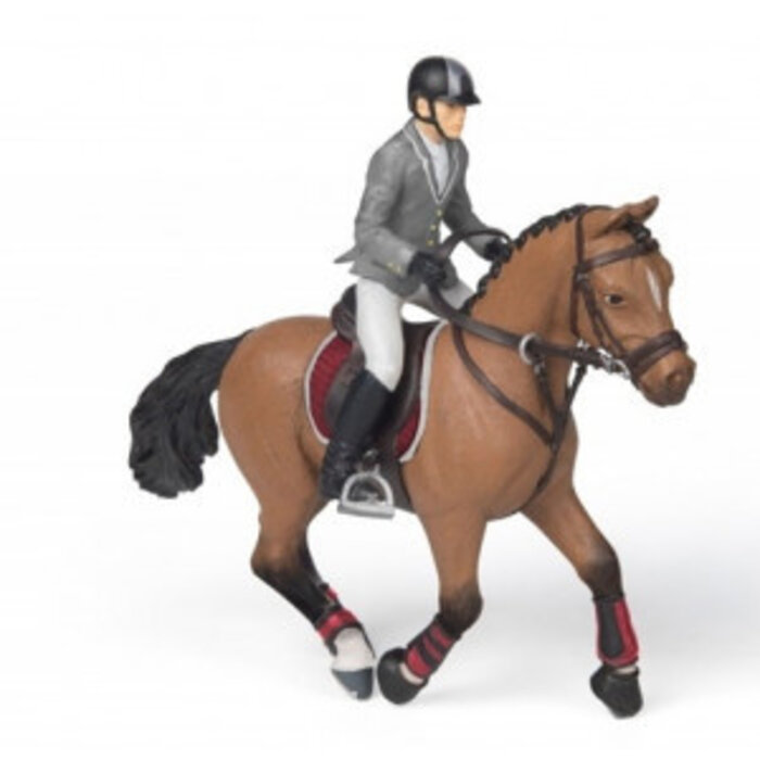 Papo DRESSUUR PAARD MET RUITER JONGEN