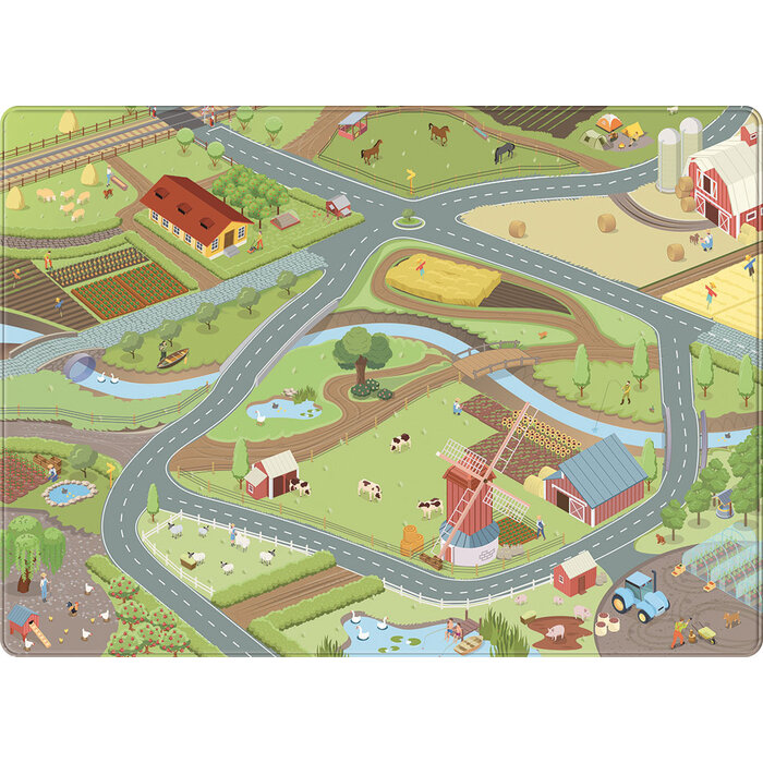 Mats & Joy Speeltapijt - Boerderij (130x180cm)