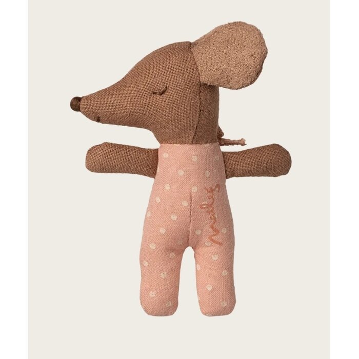 Maileg Sleepy wakey baby mouse in matchbox - Rose