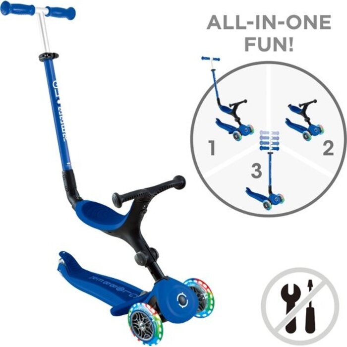 Globber 3-in-1 Loopfiets - Step - Go Up Active Lights (Blue)