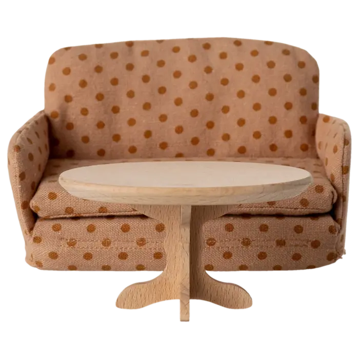 Maileg Oval coffee table, Mouse - Nature