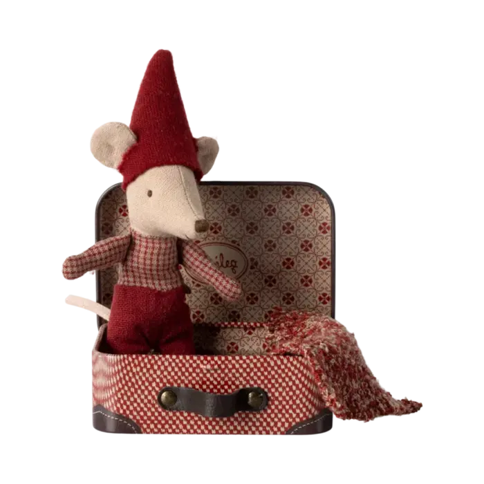Maileg Christmas mouse, Baby in suitcase