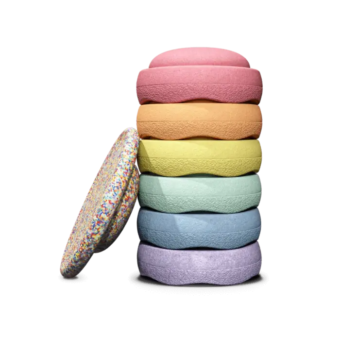Stapelstein Stapelstein® Rainbow Set – 7-delige set met balance board voor spel en beweging