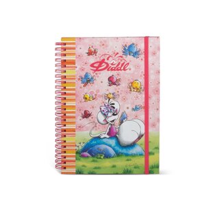 Diddl Diddl - Notitieboekje A5 (spiraal ringen, elastiek glitter band)