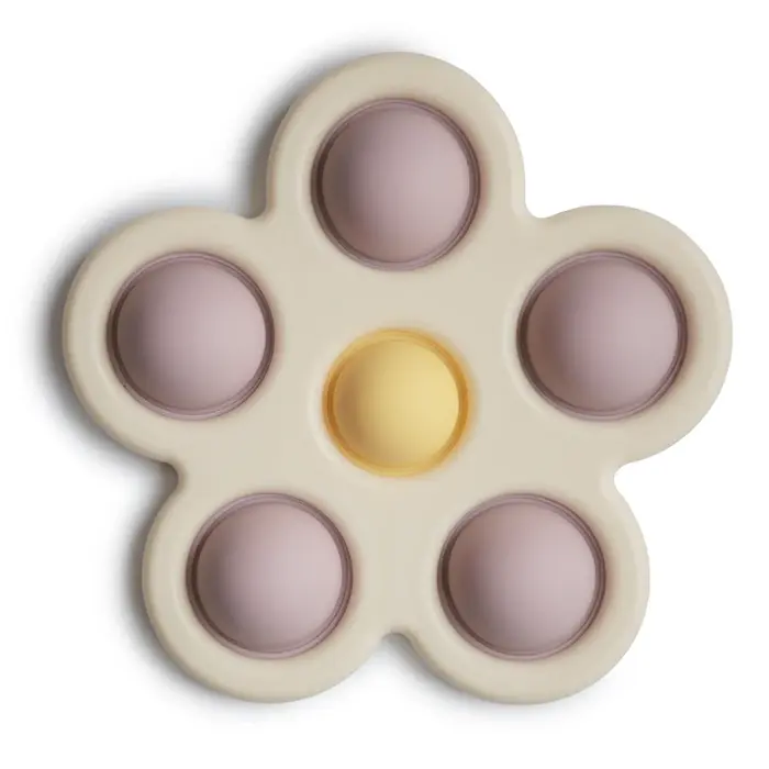 Mushie Press toy FLOWER - Soft lilac