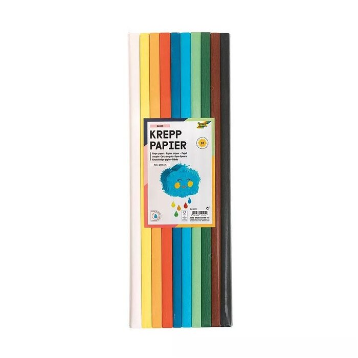 Folia Crêpepapier basic (2m x 50cm) - 10 Rollen