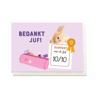 Enfant Terrible paper goods Wenskaart - Bedankt juf!