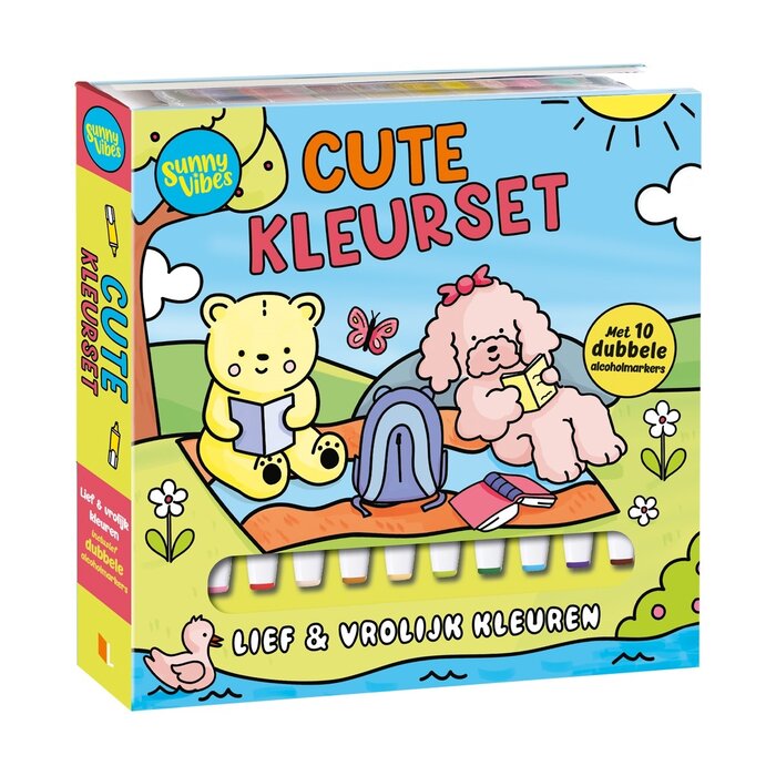 Lantaarn Publishers Sunny vibes - Cute kleurset (incl. 10 alcoholmarkers)