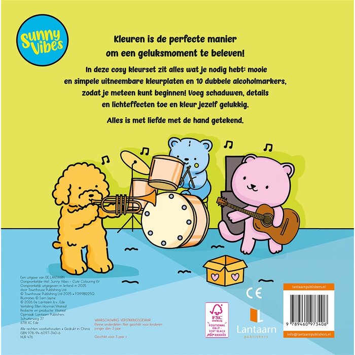 Lantaarn Publishers Sunny vibes - Cute kleurset (incl. 10 alcoholmarkers)