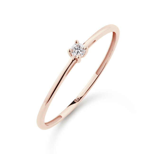 Solitaire Moderne - 0.05 ct. - diamanten ring